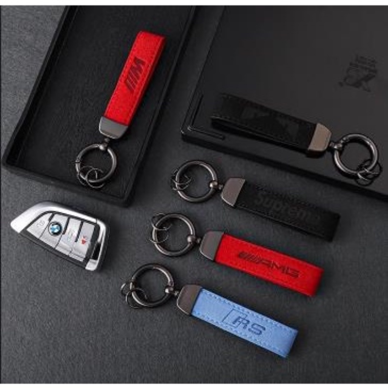 Móc Chìa Khóa Da In Chữ Supreme Phong Cách Thể Thao Thời Trang Cho Nam