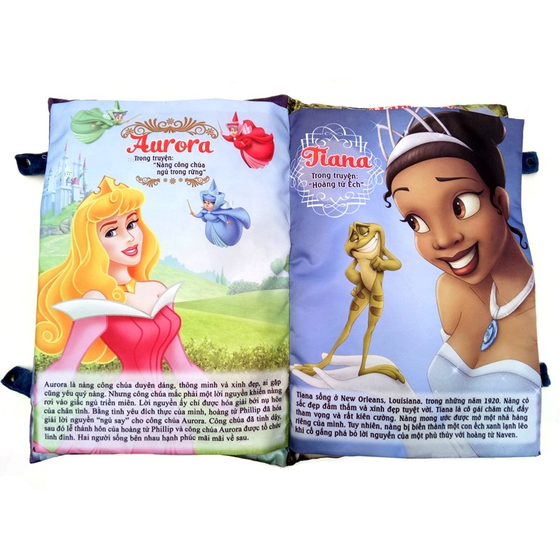 Gối sách vải PiPo chủ đề Các Nàng Công Chúa Disney