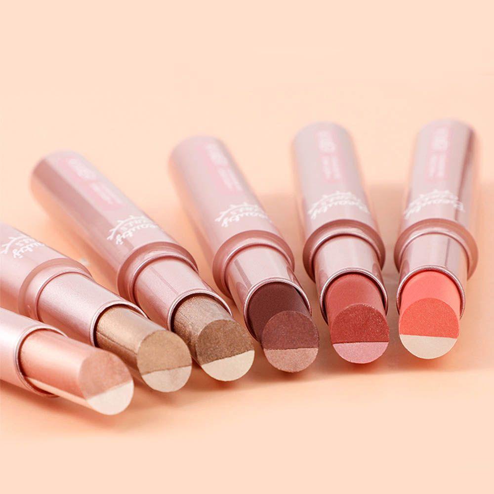 Thỏi phấn mắt 2 màu kháng nước hiệu ứng lì/ nhũ thiết kế dạng vặn trang điểm tiện lợi