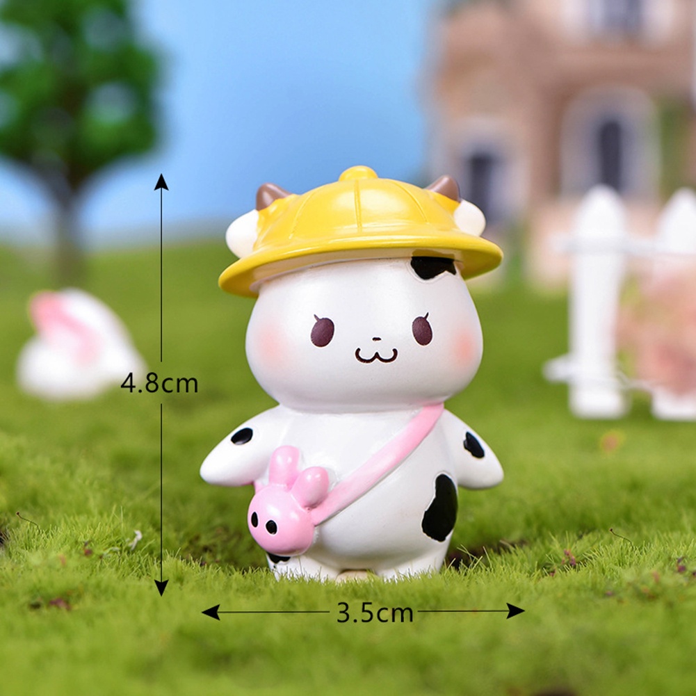 【SPP】DIY Cute Cartoon Cows Micro-landscape Resin Ornament Garden Succulent Decoration