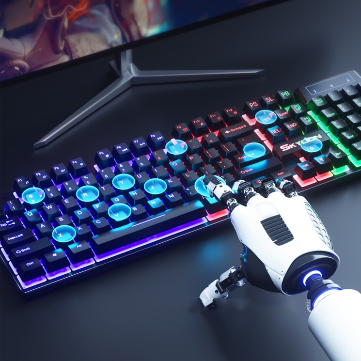Bộ Bàn Phím Giả Cơ SKY3 Có LED Chơi Game, Văn Phòng Chuyên Nghiệp
