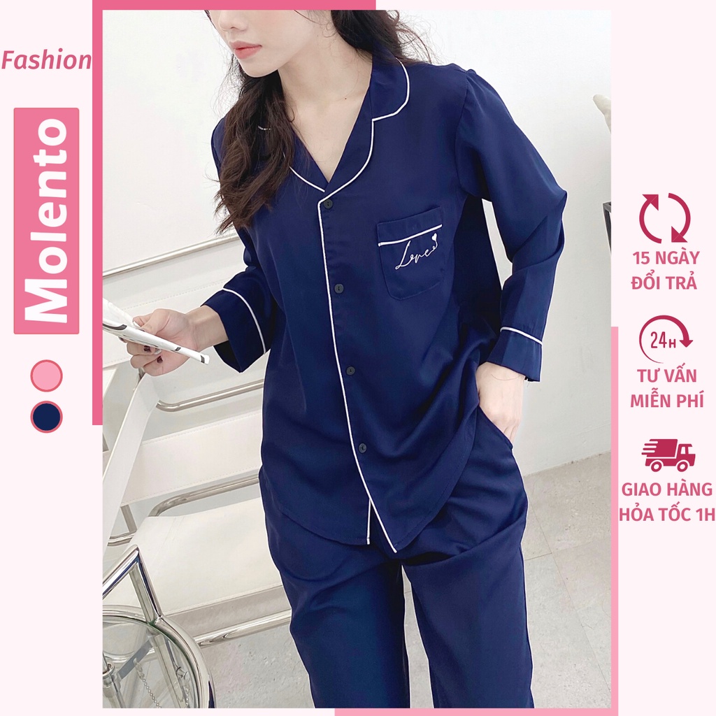 Đồ Bộ Pijama Lụa Tay Dài Molento Bộ Ngủ Pijama Lụa Mango Cao Cấp Mềm Mượt, Không Bai Phai Xù, Nhiều Kiểu Dáng - M46