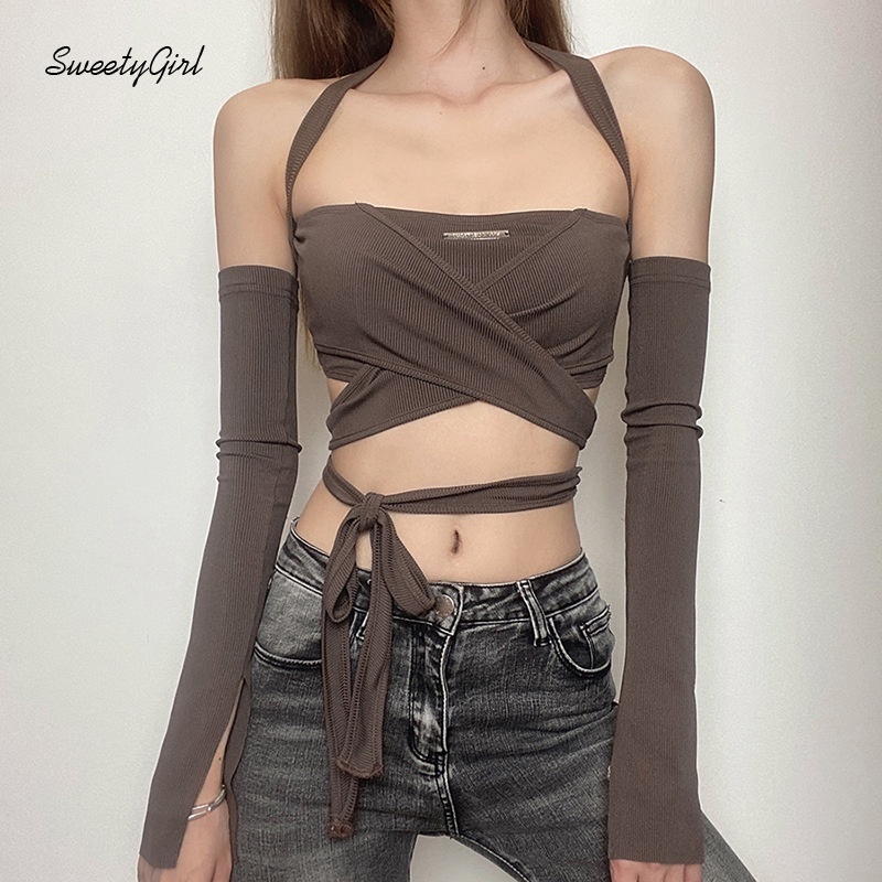 Áo yếm màu trơn dáng ôm hở lưng thời trang cho nữ