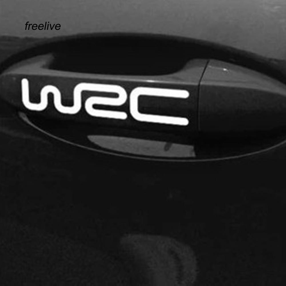 Set 4 miếng dán tay nắm cửa xe ô tô chữ WRC