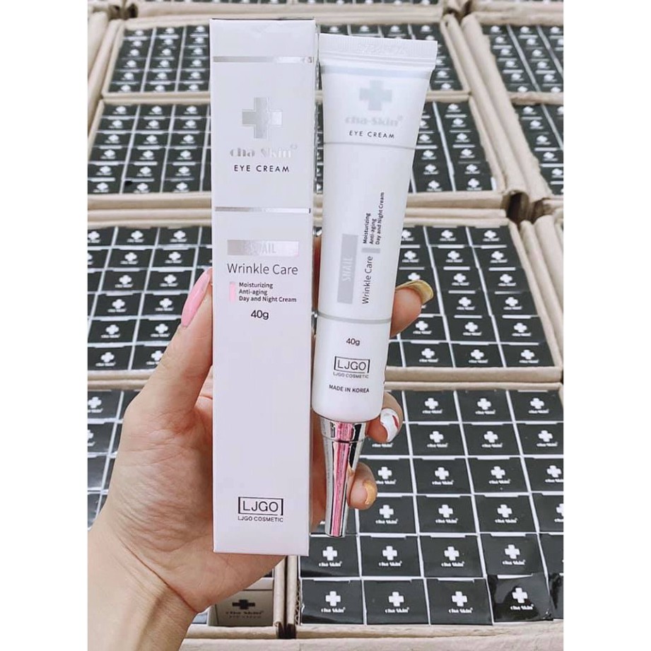 Kem mắt giảm nếp nhăn, quầng thâm Cha-Skin Eye Cream Snail Wrinkle Care - HanZy Store