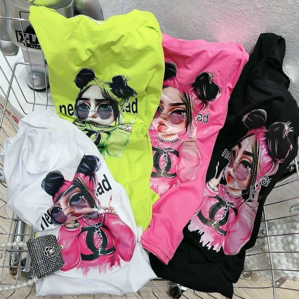[Sales FreeShip] Áo Thun Phông Kèm Túi Zip Cho Nàng Tự Tin Dạo Phố, Áo Thun From Rộng In Hoạ Tiết CuTe