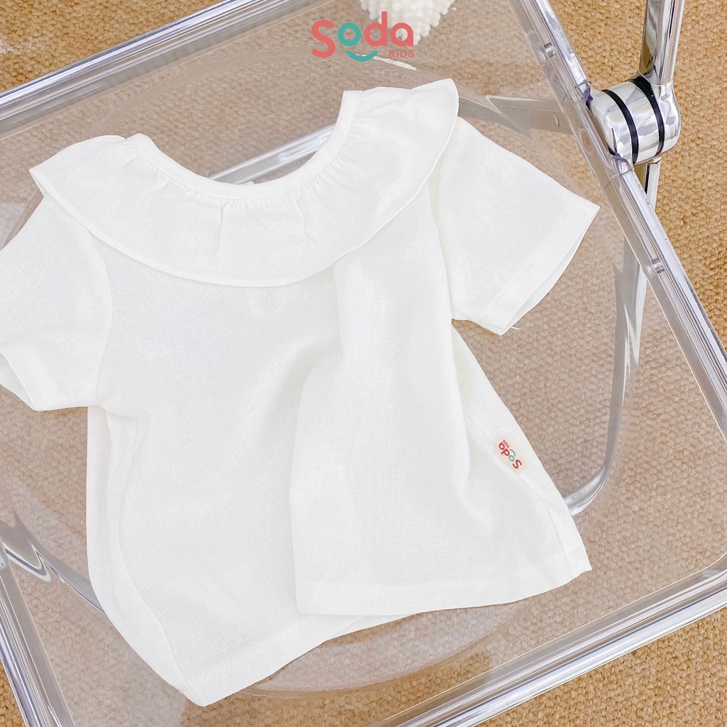Áo cổ bèo cho bé SODA KIDS chất liệu linen Hàn mềm, mát