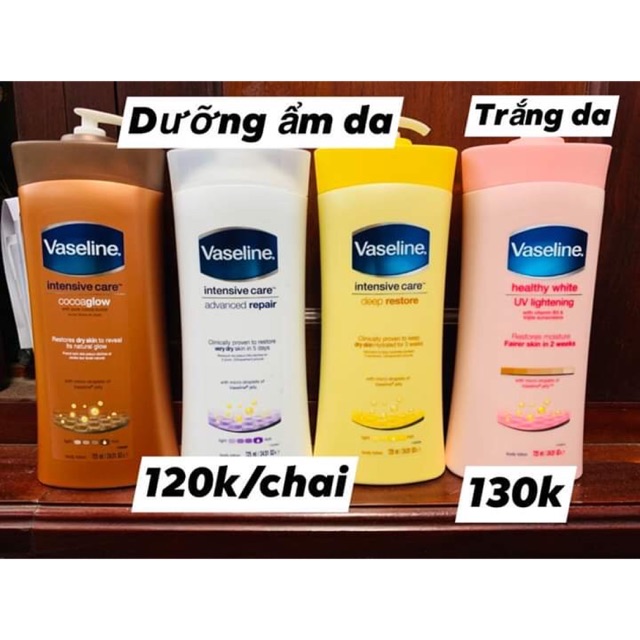 Sữa dưỡng thể toàn thân Vaseline Lotion 725 ml của Mỹ