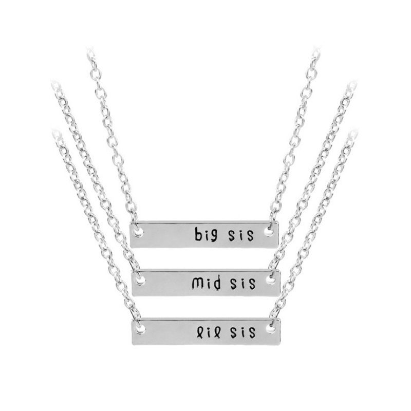 Vòng cổ Hợp Kim Mặt Chữ Nhật Ngắn In Chữ Best Friend Cho Chị Em Gái 3 Chị 3 Frie