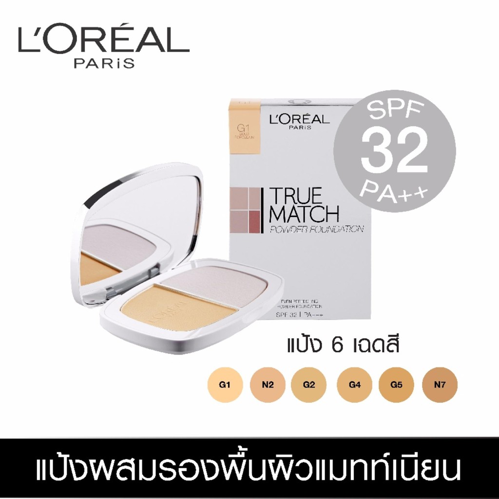 Phấn nền mịn da L'Oreal True Match Powder Foundation N2 Nude Ivory