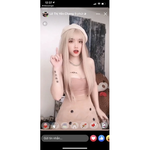 2083  tóc giả nguyên đầu thẳng tây 60cm