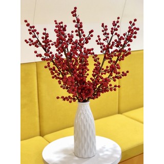 Cành đào đông 6 nhánh loại xịn quả dầy