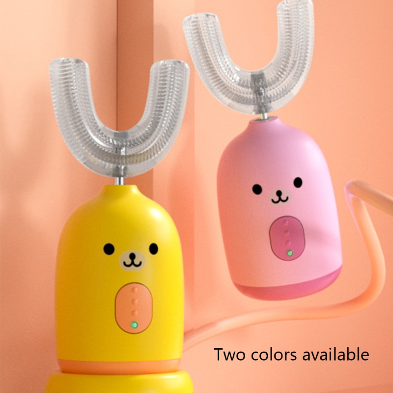 Bàn Chải Đánh Răng Tự Động 360 Độ Bằng Silicon Họa Tiết Hoạt Hình Dễ Thương Cho Bé