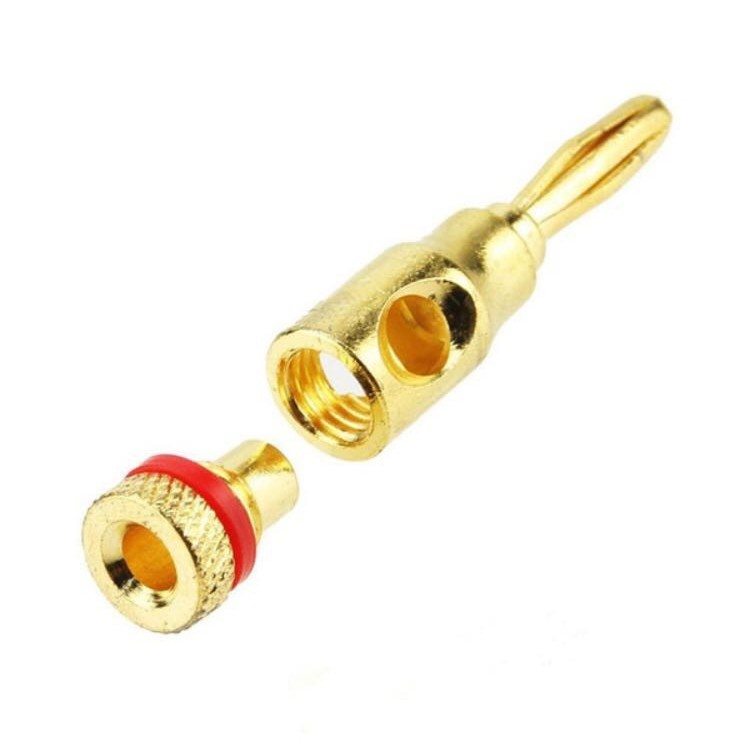 Set 4 Chiếc Giắc Cắm Bắp Chuối Mạ Vàng Cho Loa - Jack Loa Bắp Chuối Cao Cấp- BC189