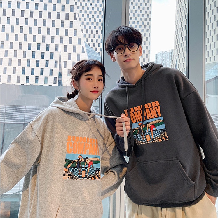 ZHELIHANGFEI Áo Hoodie Tay Dài In Hình Phong Cách Học Sinh Dễ Phối Đồ