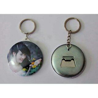 Móc khóa gương, móc khóa khui  bia in hình theo yêu cầu