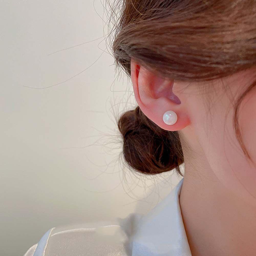 Bông Tai Đính Ngọc Trai Giả Màu Sắc Cổ Điển Thời Trang Hàn Quốc Cho Nữ