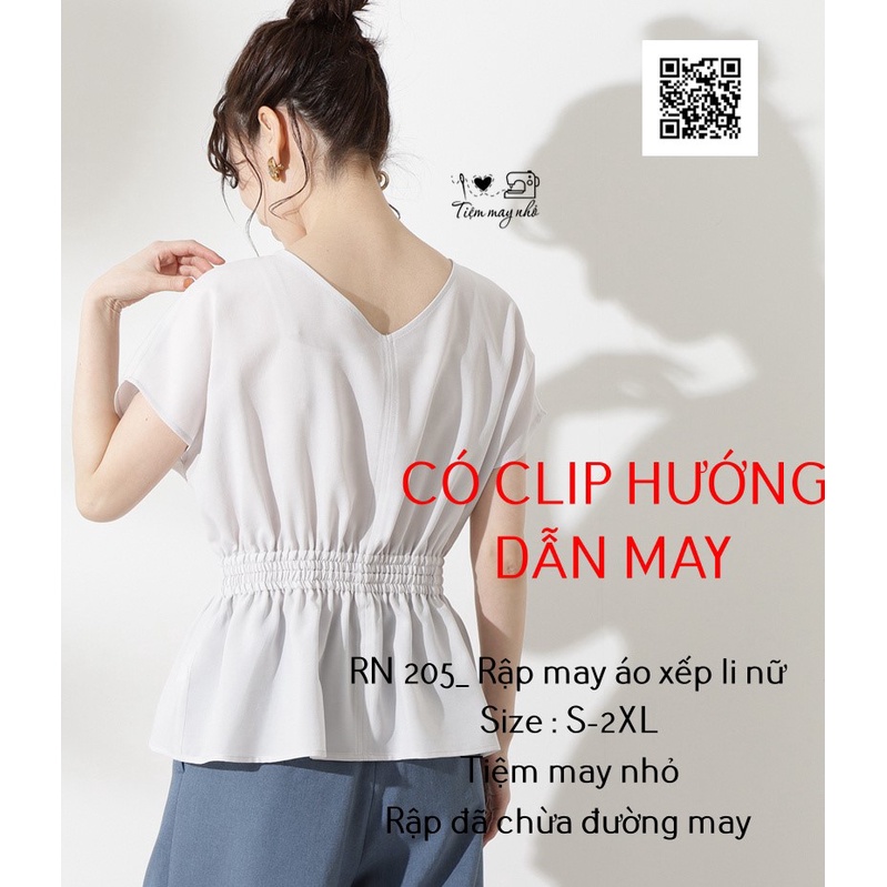 RN205_rập giấy may áo xếp li nữ