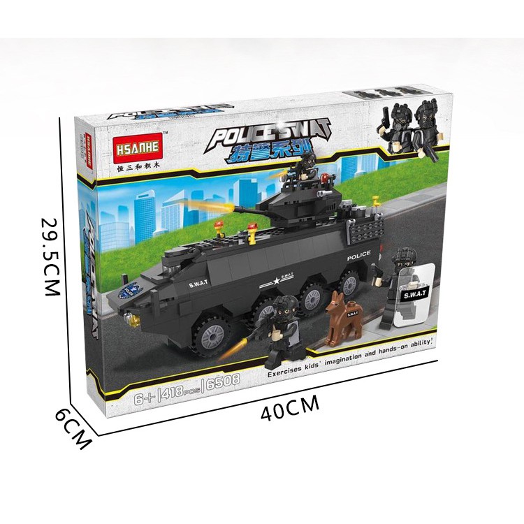 Đồ chơi Lego lắp ráp Xe Cảnh sát đặc nhiệm - Hsanhe Police S.W.A.T - Đồ chơi trí tuệ - Xếp hình thông minh