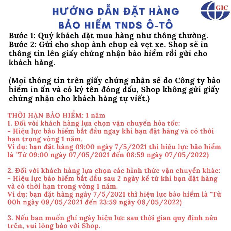 TOÀN QUỐC [Voucher giấy] Bảo Hiểm Bắt Buộc Trách Nhiệm Dân Sự XE Ô TÔ 11 CHỖ TRỞ XUỐNG - Bảo Hiểm Toàn Cầu GIC