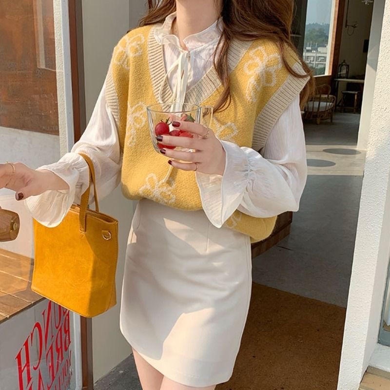 Áo Len Không Tay Dáng Rộng Thiết Kế Mới Thời Trang Dành Cho Nữ