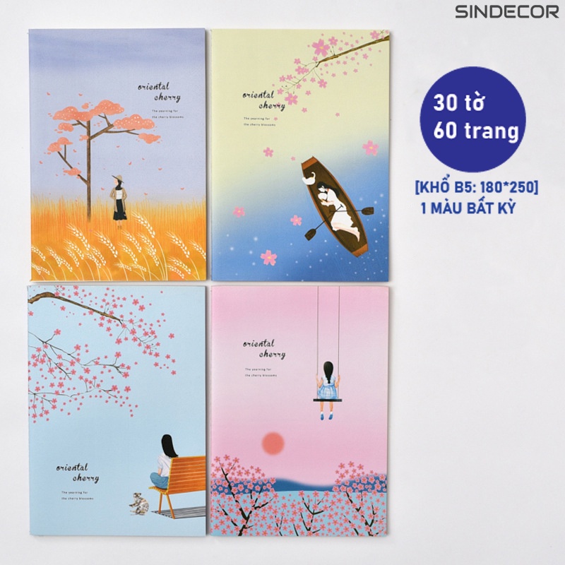 sổ tay tập vở đồ dùng học tập A5-B5 mẫu mới nhất 2022 phong cách Nhật Bản dễ thương Sindecor