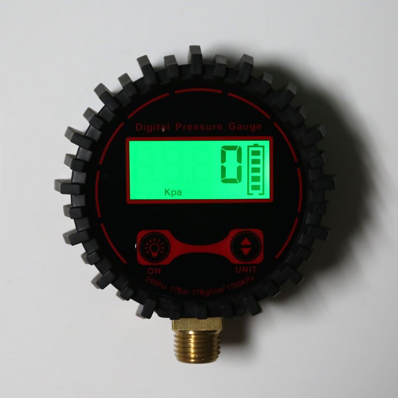 Đồng Hồ Đo Áp Suất Lốp Xe Kỹ Thuật Số 0-250 Psi 1 / 4 "Kèm Đèn Pin