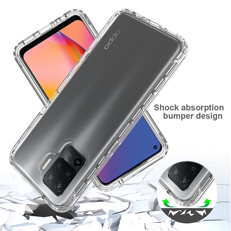 Ốp Điện Thoại Trong Suốt Chống Sốc Màu Gradient Cho OPPO Reno 5 Lite / 6 Lite / 7 Lite / 4 Lite / 8 Lite 5G