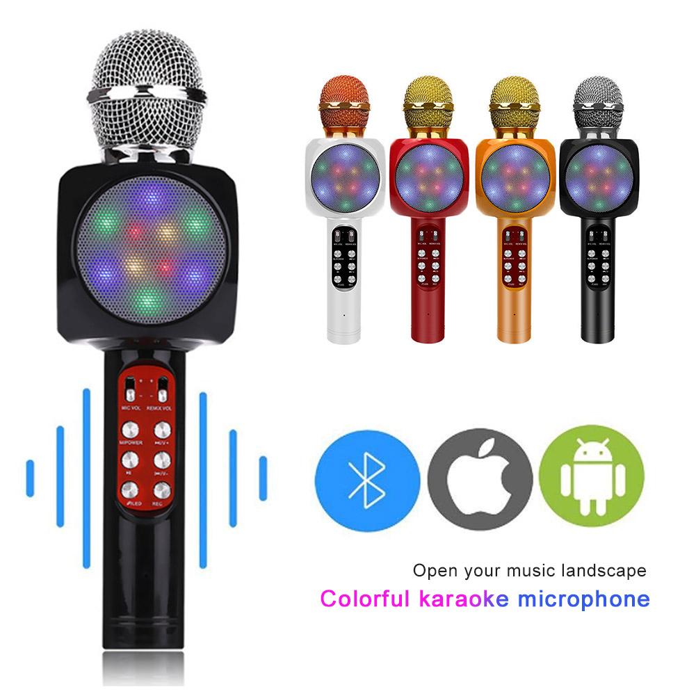 WS1816 Mic cầm tay Bluetooth không dây Karaoke Mic USB Máy nghe nhạc Mic Loa cho gia đình KTV PK WS858