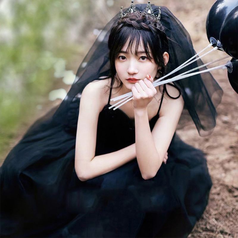Mạng Che Mặt Bằng Vải Tuyn Màu Đen Nhiều Lớp Kèm Lược Hóa Trang Tiệc Halloween Cho Nữ