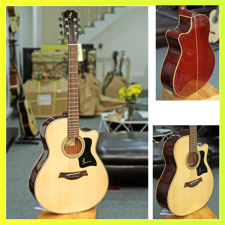 Đàn Guitar Acoustic Ba Đờn T220+ Tặng bao mỏng +capo + pic + ty chỉnh cần