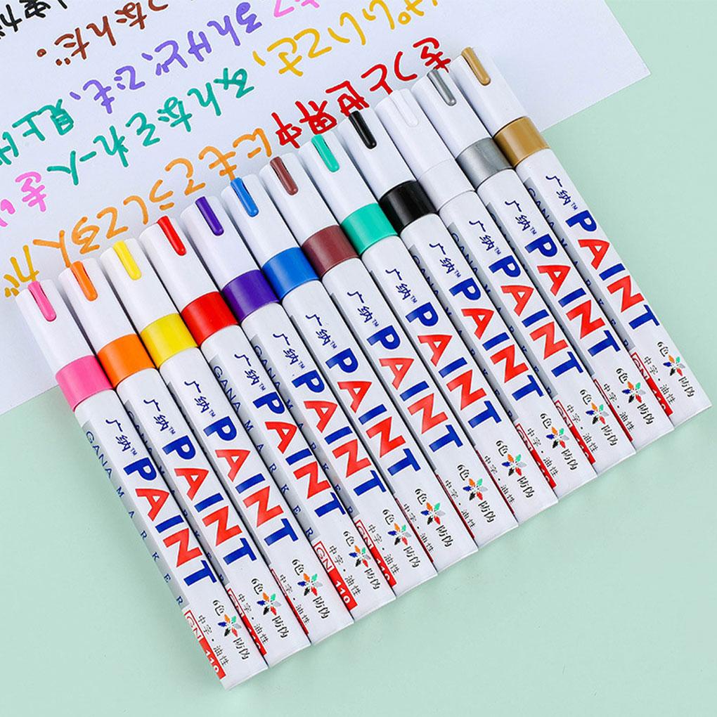 Bút Lông Đánh Dấu Chống Nước Nhiều Màu Sắc Bằng Cao Su Kim Loại Cho Lốp Xe Hơi