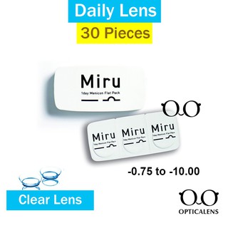 Lens cận Miru 1 day - 1 hộp = 30 len (Có độ cận)