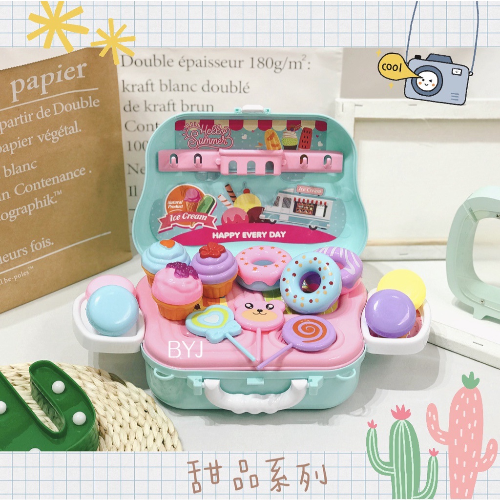 Đồ chơi hộp bánh trẻ em, gồm mô hình bánh , kẹo cho bé từ 2 tuổi
