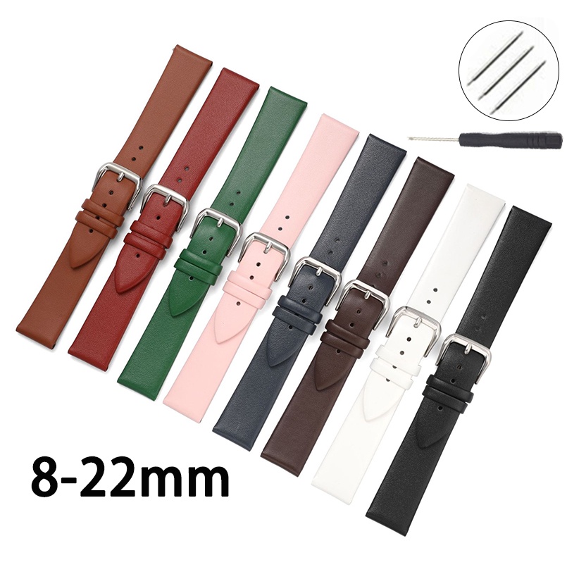 Dây Da Đeo Tay Siêu Mỏng 8mm 10mm 12mm 13mm 14mm 15mm 16mm 17mm 18mm 19mm 20mm 21mm 22mm