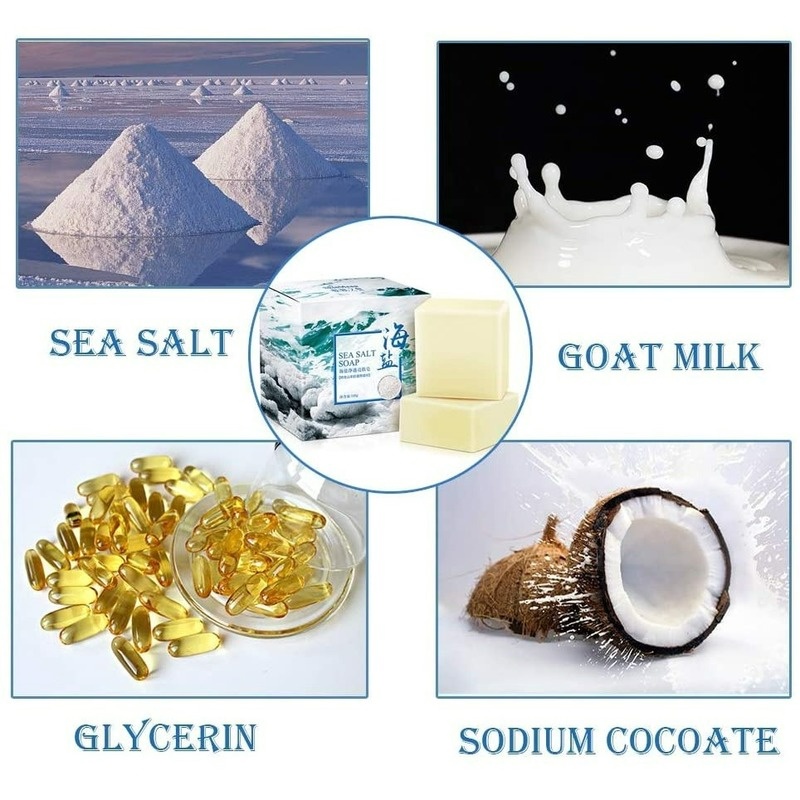 Xà Phòng Muối Biển Sữa Dê 100g Dưỡng Ẩm Kiềm Dầu Làm Trắng Da