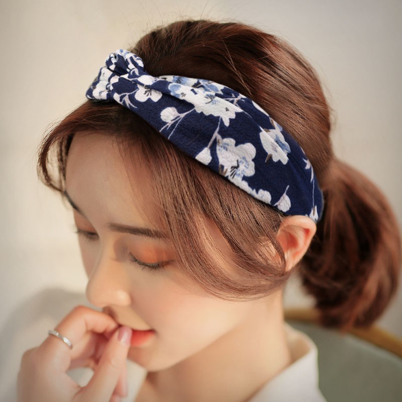 Turban vải Hàn Quốc họa tiết hoa màu sắc thấy cưng T01