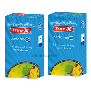 Bộ 2 Hộp Bao cao su True-X PerformaX- Extra time kéo dài thời gian hộp 12 cái