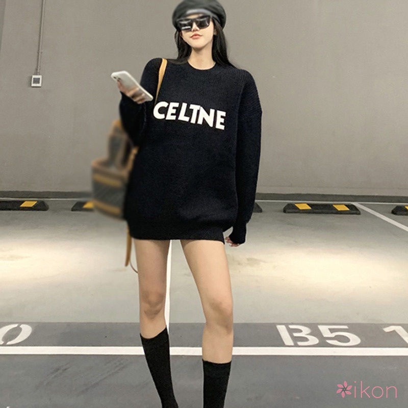 Áo Sweater Nữ Cổ Tròn In Chữ Phong Cách Hàn Quốc