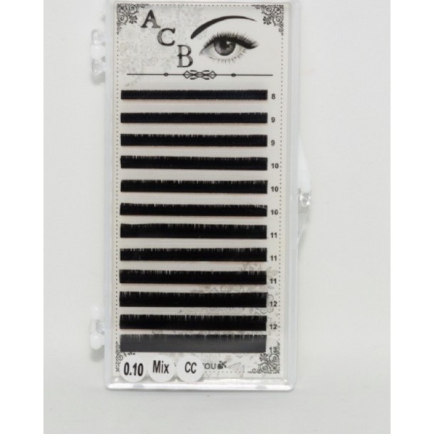 Mi mix độ cong C ,CC, D,U( 8-13mm) Dày 0.05- 0.07- 0.10- 0.12- 0.15_mi khay- nối mi - tạo fan - dụng cụ nối mi