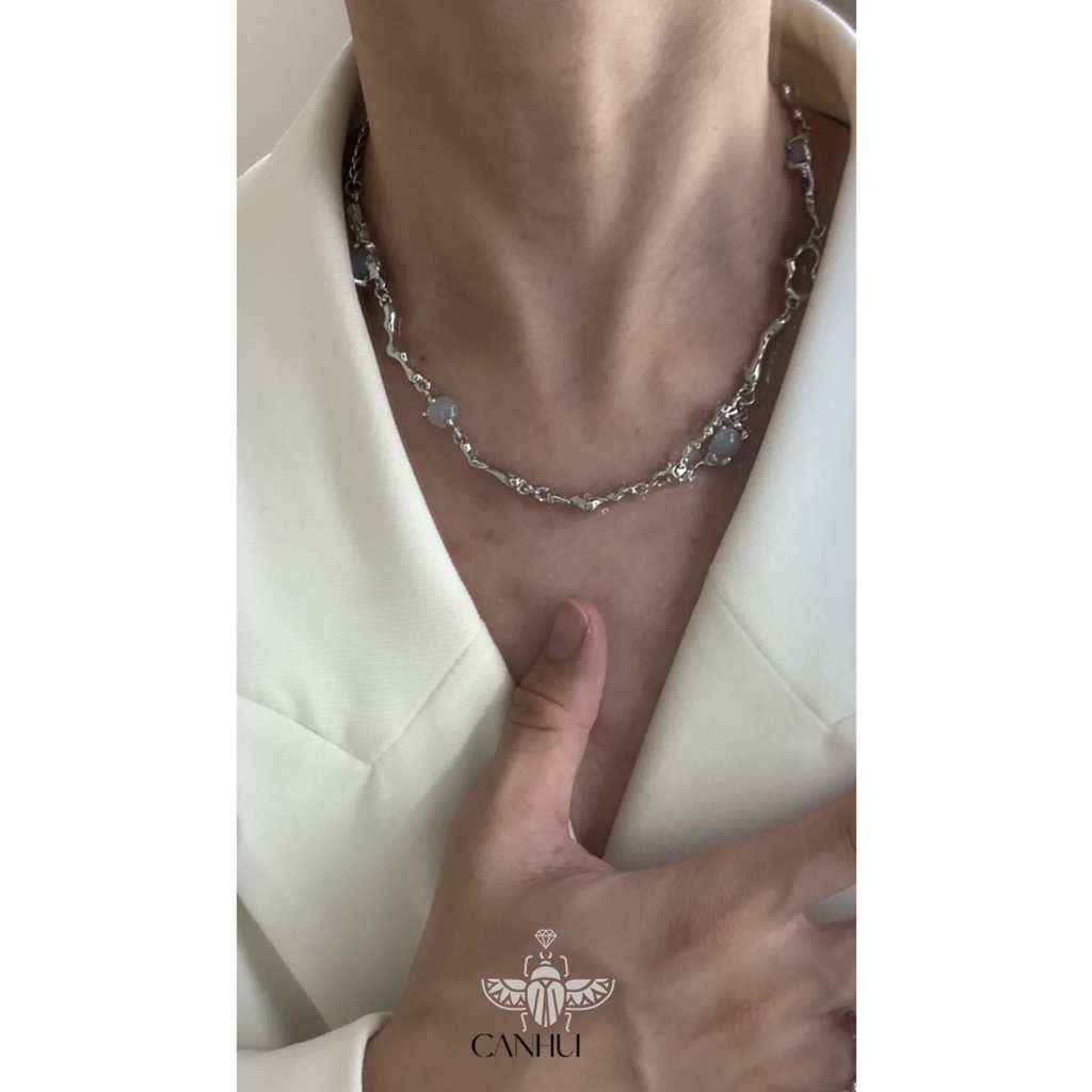 Vòng cổ Mặt Hình Mắt Mèo Đính Đá Sang Trọng Cho Nam Nữ