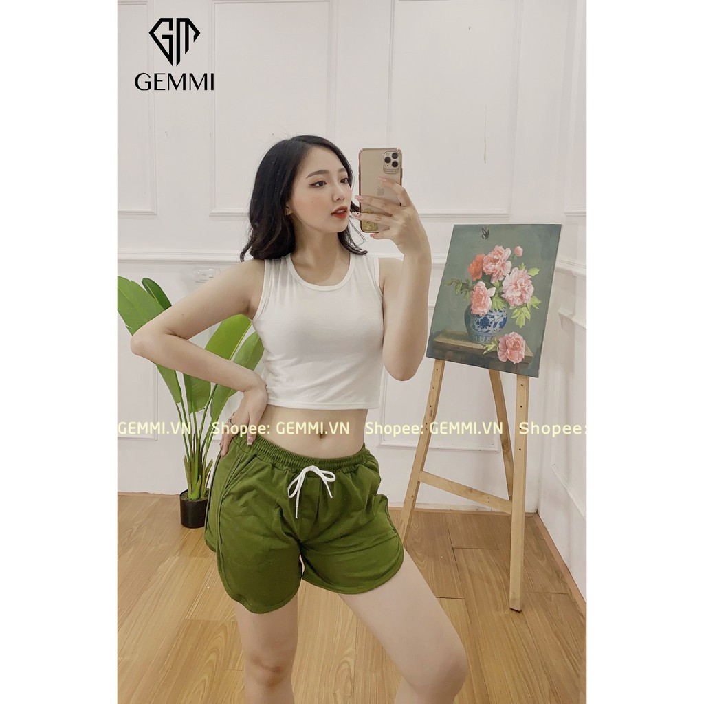 Quần short nữ, quần đùi nữ mặc nhà, thể thao, tập gym cotton mềm - Gemmi