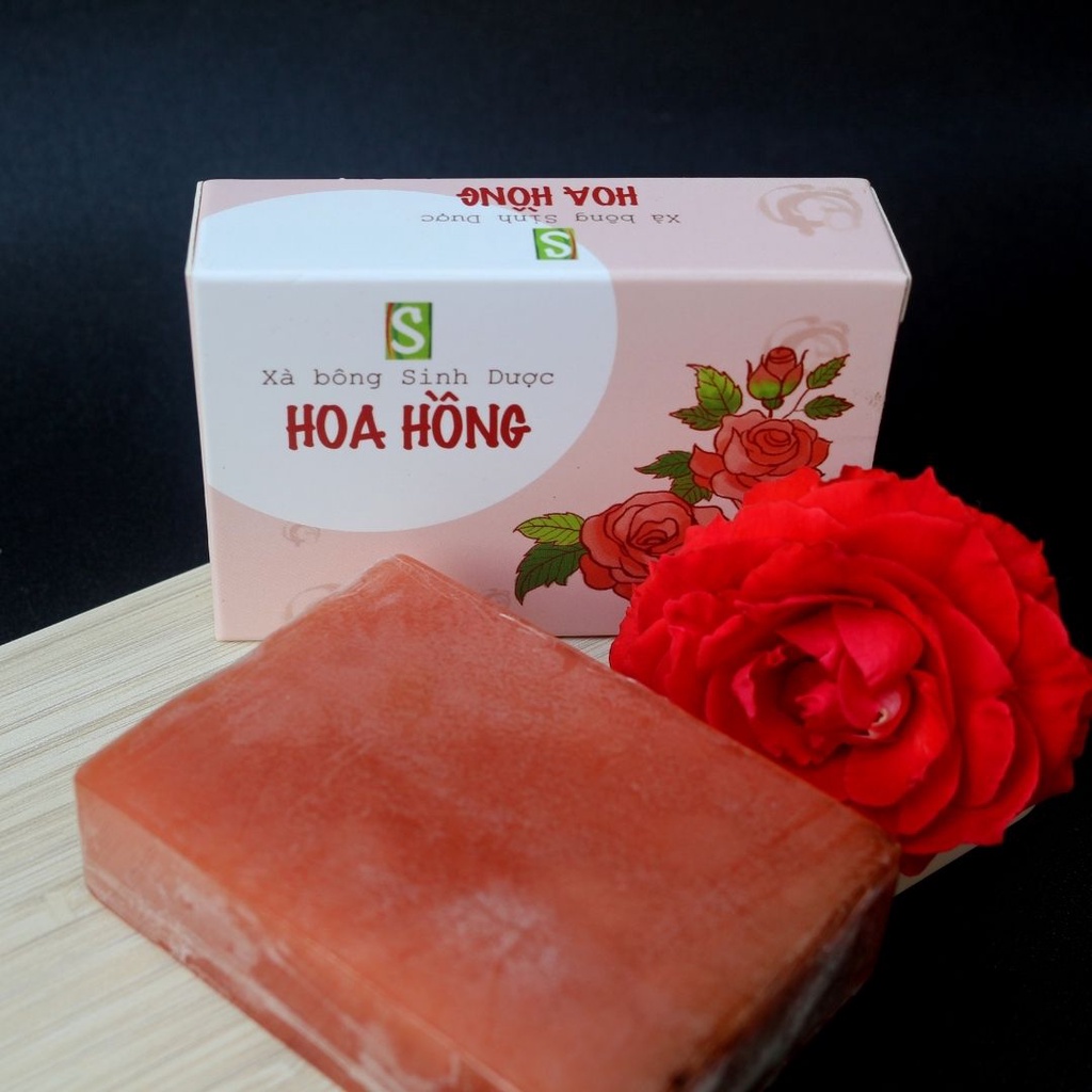 Xà bông sinh dược hoa hồng, xà bông handmade từ thành phần tự nhiên giúp dưỡng da, thư giãn. | BigBuy360 - bigbuy360.vn