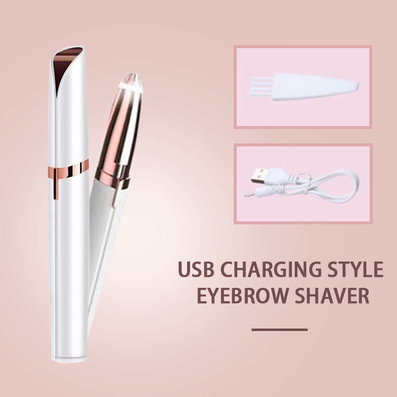 Máy Tỉa Lông Mày Mini Không Đau Sạc USB Tiện Dụng