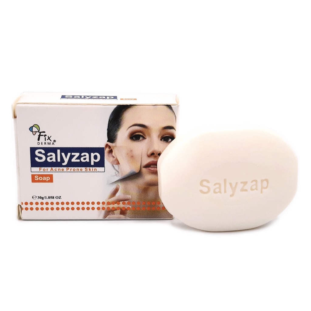 FIXDERMA SALYZAP SOAP 30g - Xà phòng làm sạch da làm giảm mụn trứng cá, mụn đầu đen, mụn đầu trắng 30g