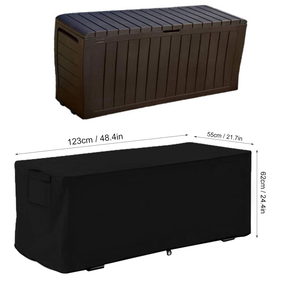 Allinit Garden Waterproof UV Proof Deck Box Cover Storage Box Protective Cover 123x62x55cm