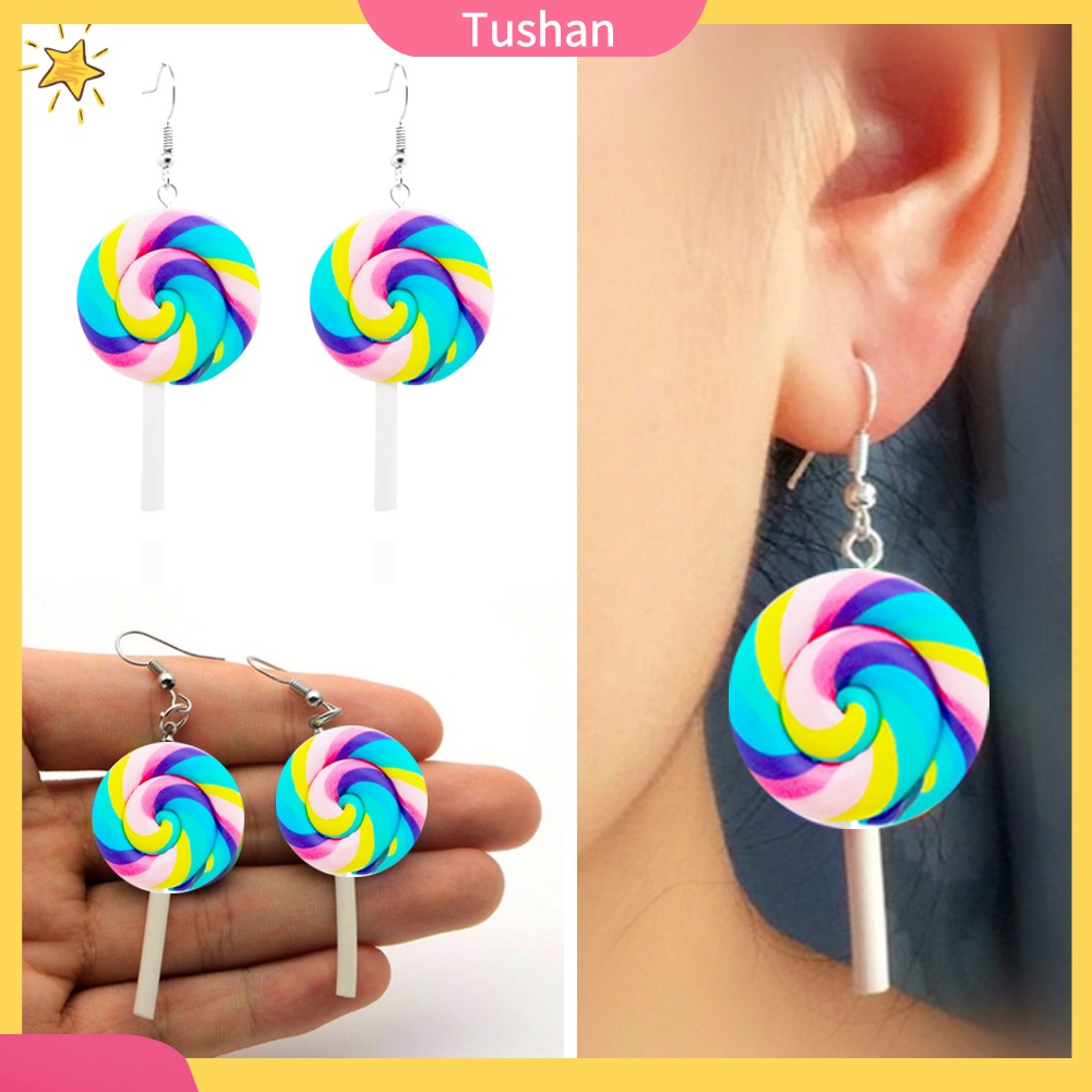 Khuyên tai nữ hình kẹo mút dễ thương xinh xắn