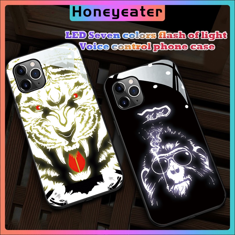 Ốp Điện Thoại Họa Tiết Động Vật Có Đèn LED Cho Iphone 13 12 11 XS Pro Max