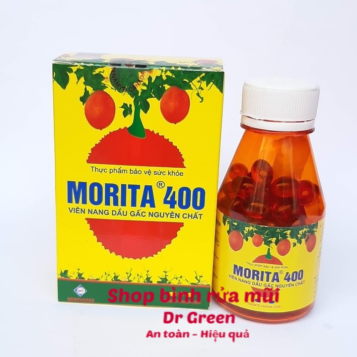 Viên uống dầu gấc Morita nguyên chất sáng mắt đẹp da hộp 100 viên