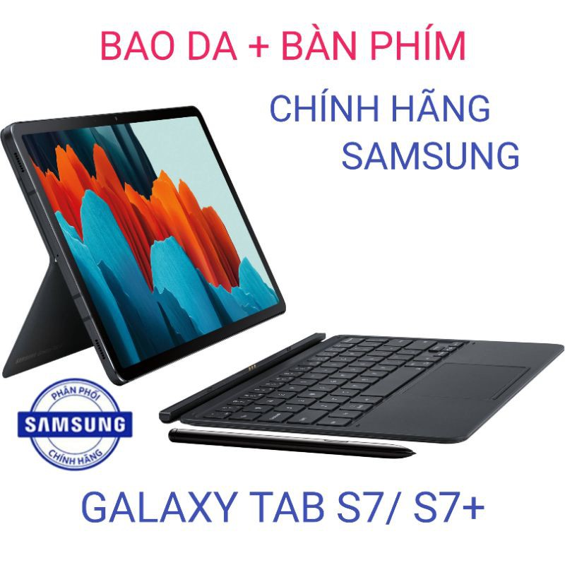 [Mã SKAMA07 giảm 8% đơn 250k]Bao da bàn phím Book Cover KeyBoard Samsung Galaxy Tab S7/ S7 Plus Chính hãng